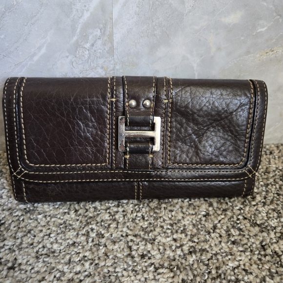 Vintage Fossil Dark Brown Leather Wallet - Picture 1 of 8